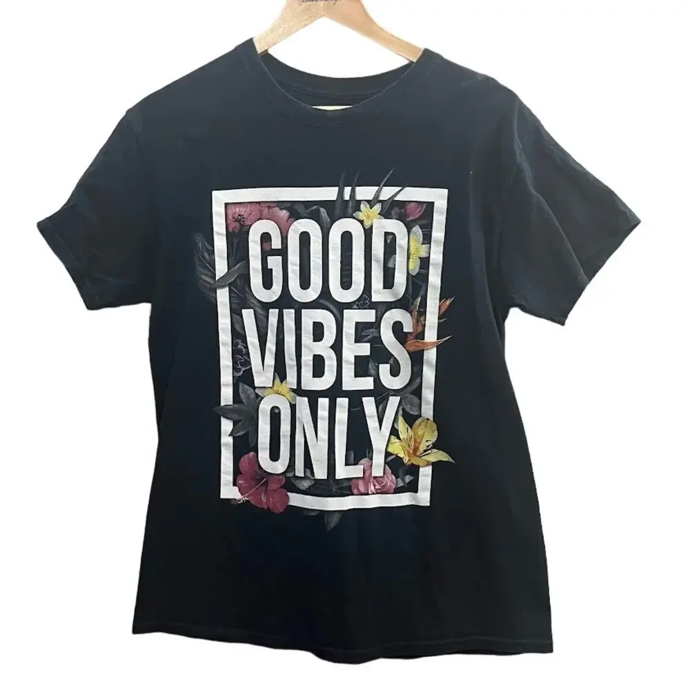 DOM Good Vibes Only Black TShirt Mens Size Medium - Picture 1 of 7
